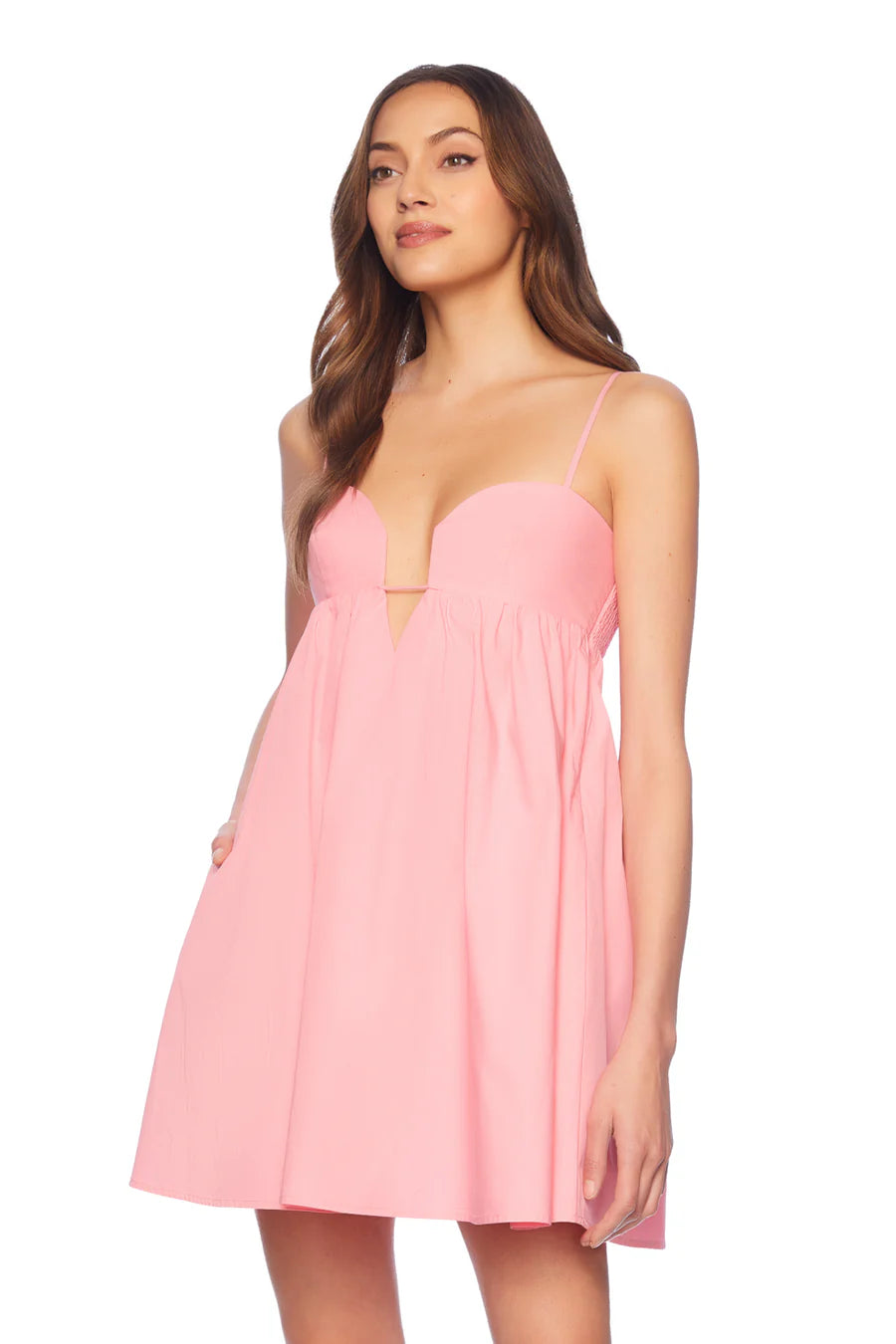 Susana Monaco Poplin Dress - Knockout Pink Halter unclassified dresses