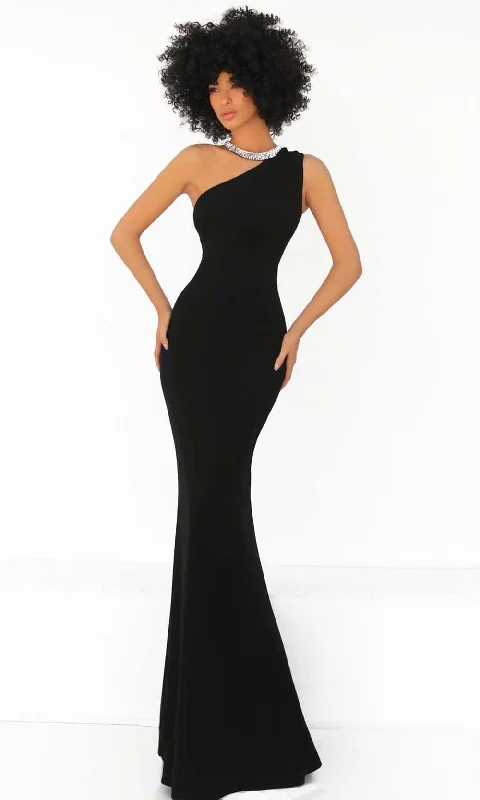 Tarik Ediz - 51015 Asymmetrical Halter Trumpet Evening Dress Best-selling unclassified dresses