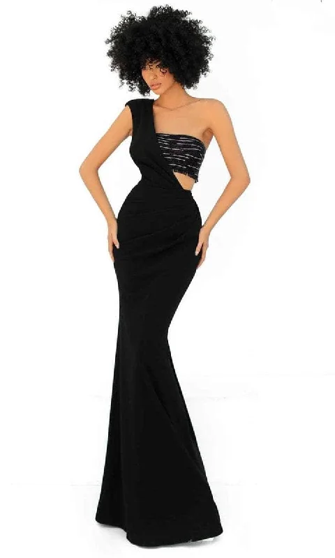 Tarik Ediz - 51058 One Shoulder Draped Bodice Evening Dress Wedding guest unclassified dresses