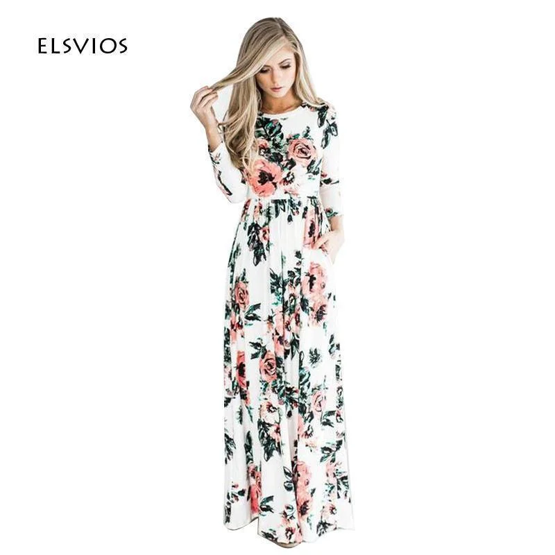 Beach Dress Fashion Floral Printed Women Long Dress Must-have floral dresses for this season