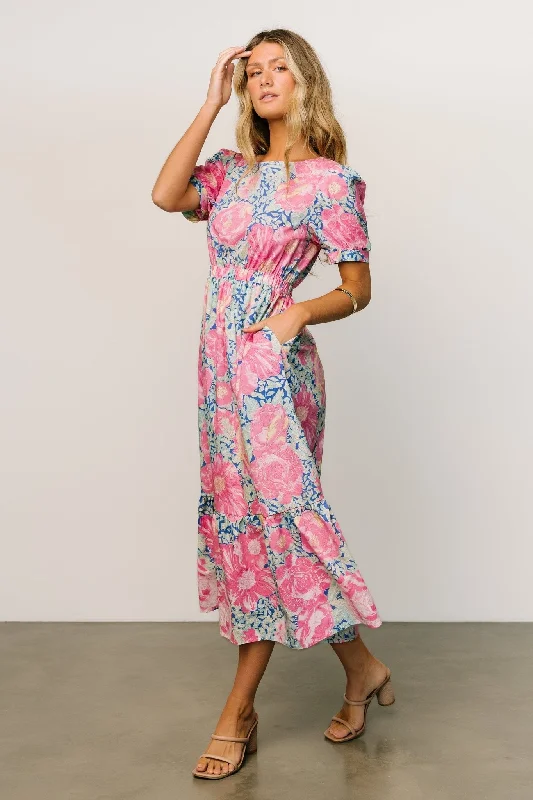 Myers Dress | Blue + Pink Floral Maternity floral dresses