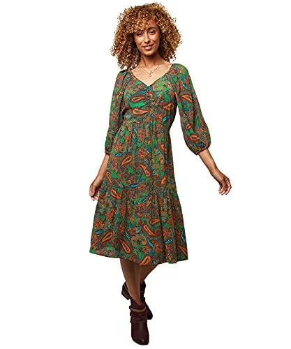 Women's Peacock Paisley Print Dress Casual Lace floral dresses