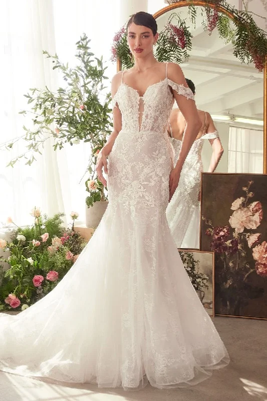 Andrea and Leo -WL051 Off Shoulder Laced Mermaid Bridal Dress Simple Lace Dress