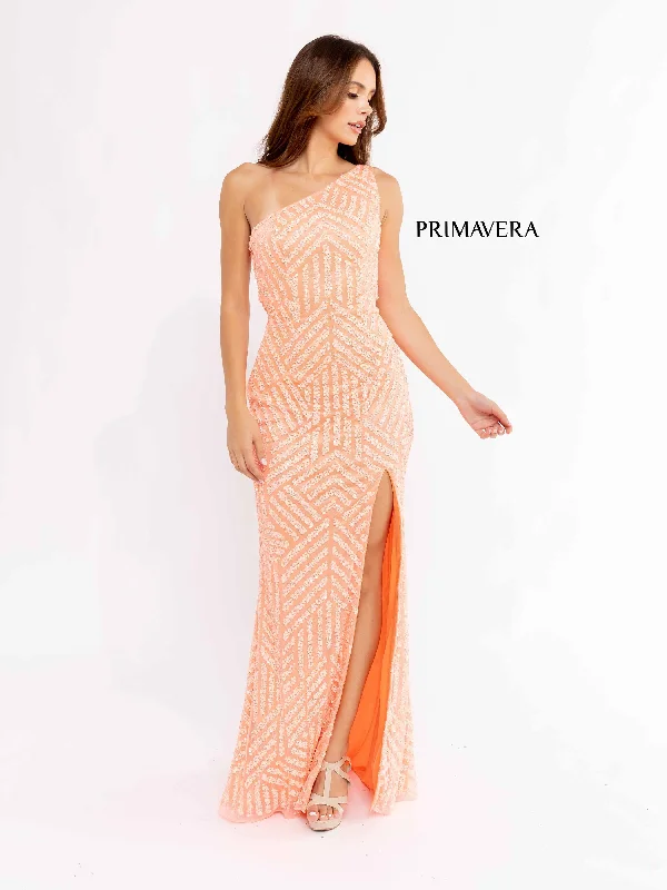 Sequined Sleeveless Prom Gown By Primavera Couture -3951 Colorful Sequin Dress