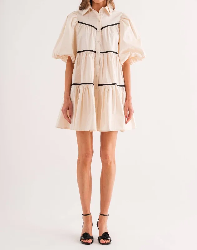 Lena Shirt Dress In Natural Shirt Dress Party