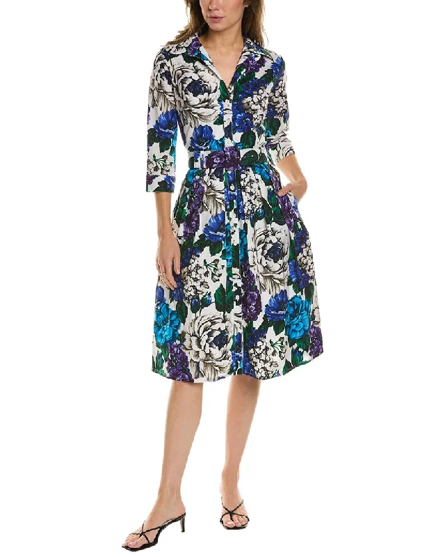 Samantha Sung Audrey 1 3/4-Sleeve Shirtdress Dress Shirt Chic