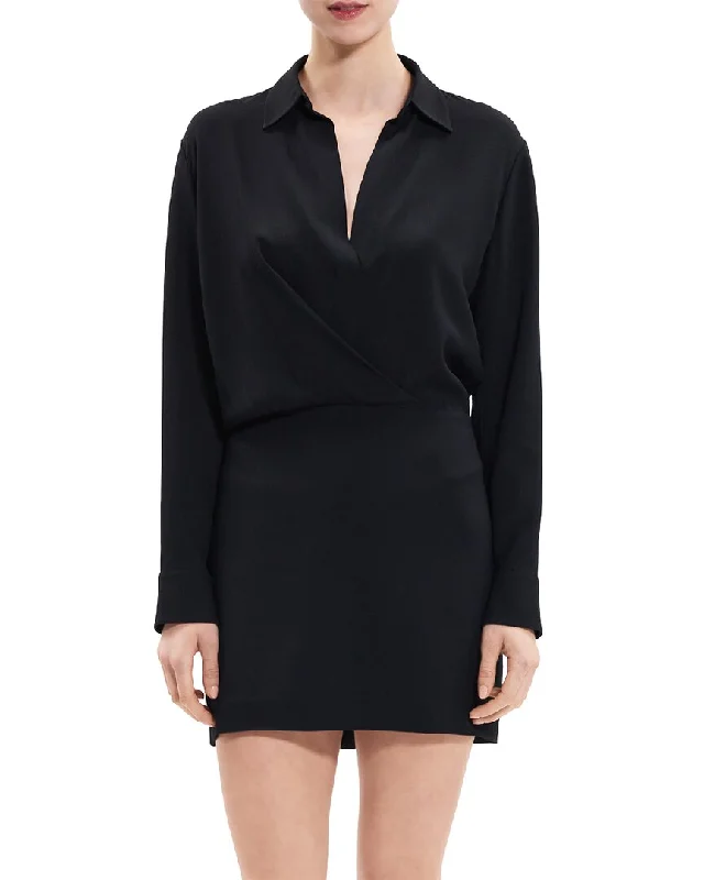 Theory   Wrap Shirtdress Comfortable Shirt Dress