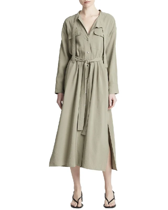 Vince Soft Utility Shirtdress Short Sleeve Shirt Dress