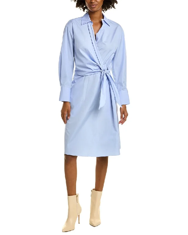 Vince Wrap Bodice Shirtdress Shift Shirt Dress